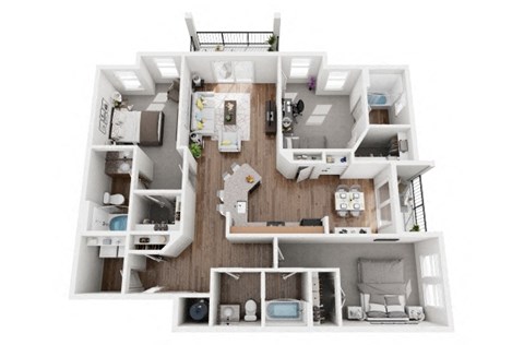 Floor plan for 3 beds, 3 baths, 1549 sqft